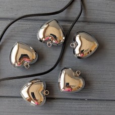 Серце металеве, колір срібло, 30 мм , ціна за шт.