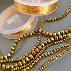 Кришталь Рондель золото 4 мм 110 шт, ціна за низку
