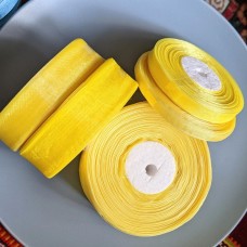 стрічка органза 2.5 см жовта, ціна за Метр