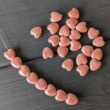 серце керамічне 10 мм персик, ціна за шт.