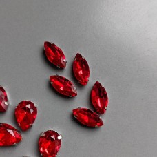 Страз маркіза 7*15 червоний, ціна за шт.