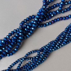 Кришталь Рондель синій металік 6 мм , 95 шт, ціна за низку