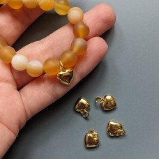 підвіска серце люкс 9 мм лимонне золото, ціна за шт.