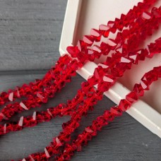 Кришталь трикутник 6*3.5 червоний світлий, 30 см, ціна за низку