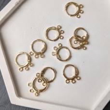 швенза круг 3 петельки 11,5 мм сплав люкс, колір золото, ціна за пару