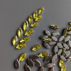 Страз маркіза 7*15 жовтий світлий, ціна за шт.